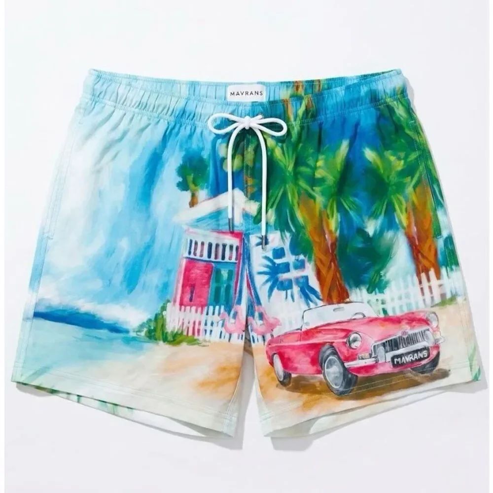Mavrans Beach House Swim Short Costal Cuban XL